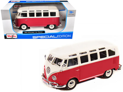 Volkswagen Van Samba Bus Red and White 1/25 Diecast Model by Maisto by Maisto