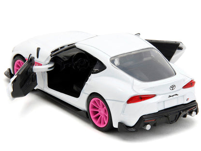 2020 Toyota Supra White Metallic with Pink Wheels "Pink Slips" Series 1/32 Diecast Model Car by Jada by Jada