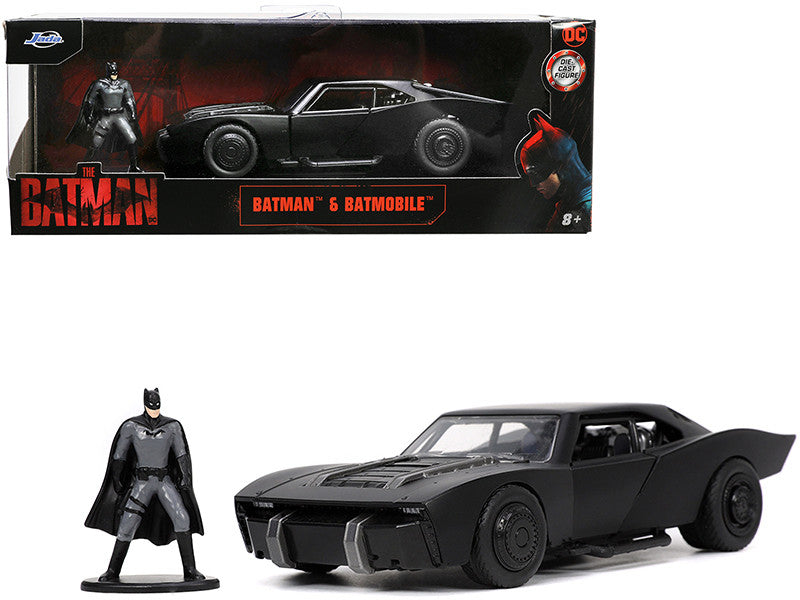 Batmobile Matt Black with Batman Diecast Figurine "The Batman" (2022) Movie "DC Comics" 1/32 Diecast Model Car by Jada by Jada