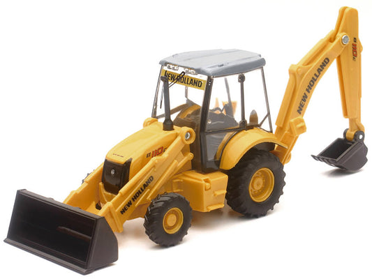 New Holland B110C Backhoe Loader Yellow Diecast Model by New Ray by New Ray