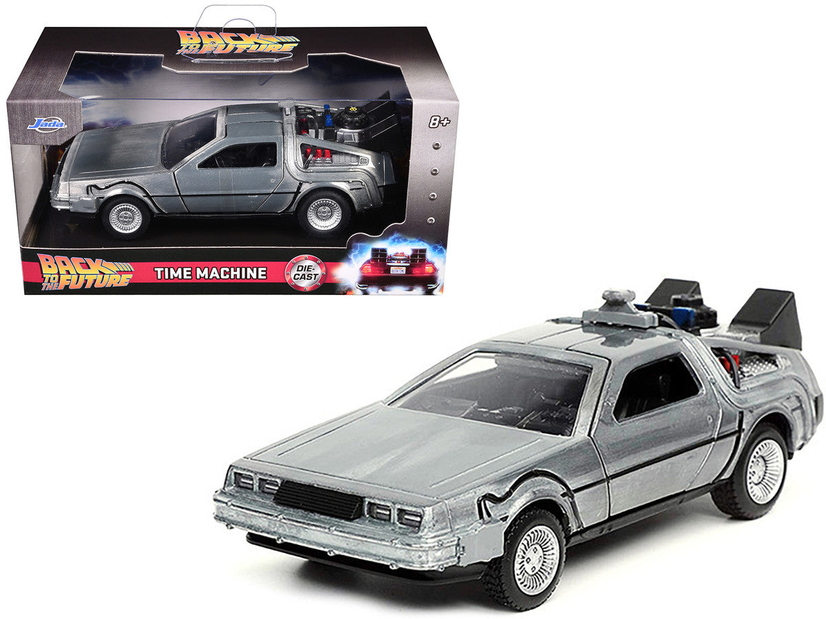 DeLorean DMC (Time Machine) Brushed Metal "Back to the Future Part I" (1985) Movie "Hollywood Rides" Series 1/32 Diecast Model Car by Jada by Jada