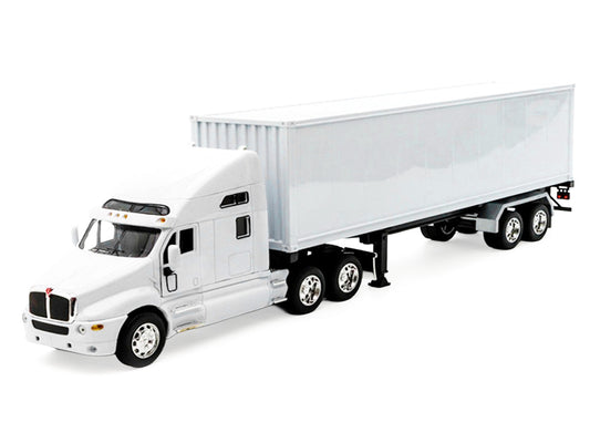 Kenworth T2000 Truck White with White Container "Transporter" Series 1/32 Diecast Model by Welly by Welly