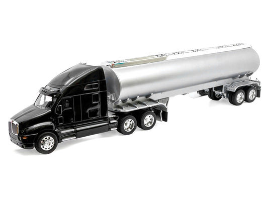 Kenworth T2000 Truck Black with Silver Tanker Trailer "Transporter" Series 1/32 Diecast Model by Welly by Welly
