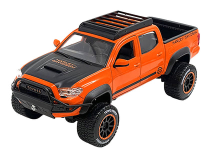2023 Toyota Tacoma TRD Pro Pickup Truck "Harley Davidson" Orange and Black with Roof Rack "H-D Custom" Series 1/24 Diecast Model Car by Maisto by Maisto