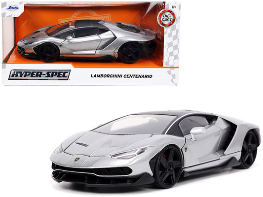 Lamborghini Centenario Gray Metallic with Black Top "Hyper-Spec" Series 1/24 Diecast Model Car by Jada by Jada