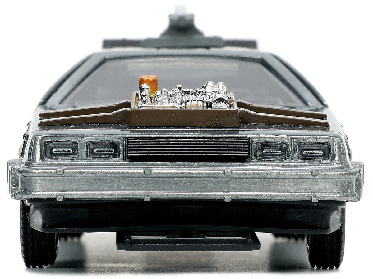DeLorean DMC (Time Machine) Brushed Metal "Back to the Future Part III" (1990) Movie "Hollywood Rides" Series 1/32 Diecast Model Car by Jada by Jada