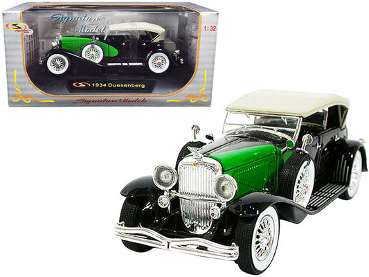 1934 Duesenberg Black and Green 1/32 Diecast Model Car by Signature Models by Signature Models