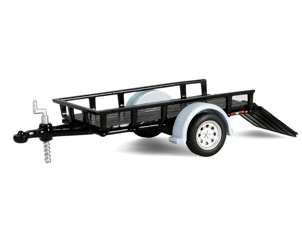 1990 Dodge Ram D250 Pickup Truck "Philadelphia PA Police Department" White with Stripes and Utility Trailer "Hot Pursuit Hitch & Tow" Series 1 1/64 Diecast Model Cars by Greenlight by Greenlight
