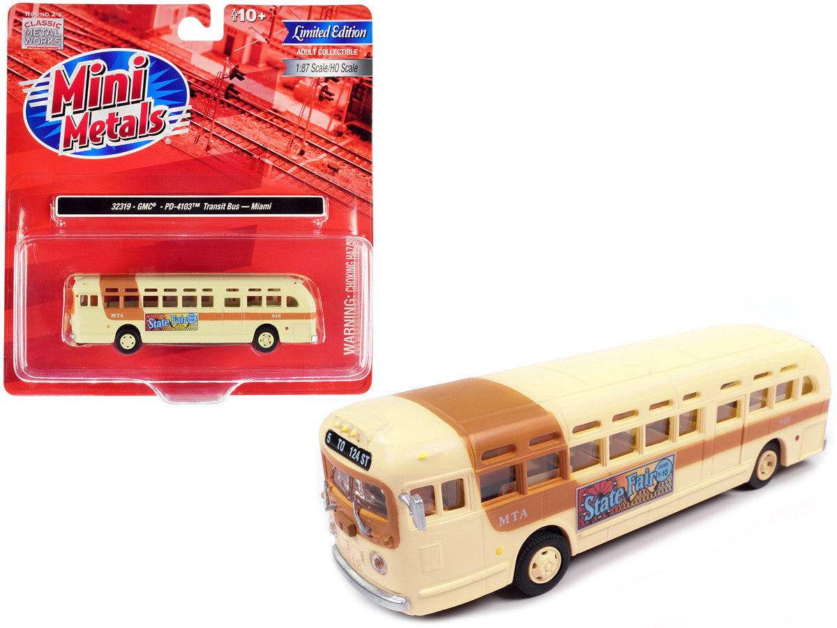 GMC PD-4103 Transit Bus #948 Beige "MTA Miami" 1/87 (HO) Scale Model by Classic Metal Works by Classic Metal Works