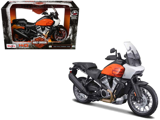 2021 Harley Davidson Pan America 1250 Motorcycle Orange and Black "H-D Custom" 1/12 Diecast Model by Maisto by Maisto
