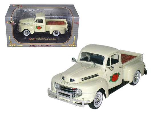 1949 Ford F-1 Delivery Pickup Truck Cream with Tomato Crates 1/32 Diecast Model Car by Signature Models by Signature Models