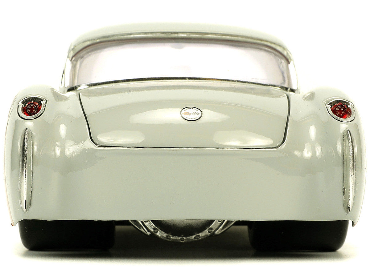 1957 Chevrolet Corvette Beige with Pink Interior with Bugs Bunny Figure "Looney Tunes" "Hollywood Rides" Series 1/24 Diecast Model Car by Jada by Jada