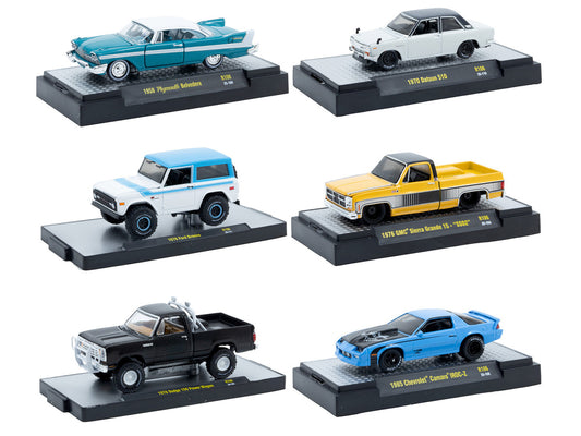 "Auto-Thentics" 6 piece Set Release 106 IN DISPLAY CASES Limited Edition 1/64 Diecast Model Cars by M2 Machines by M2