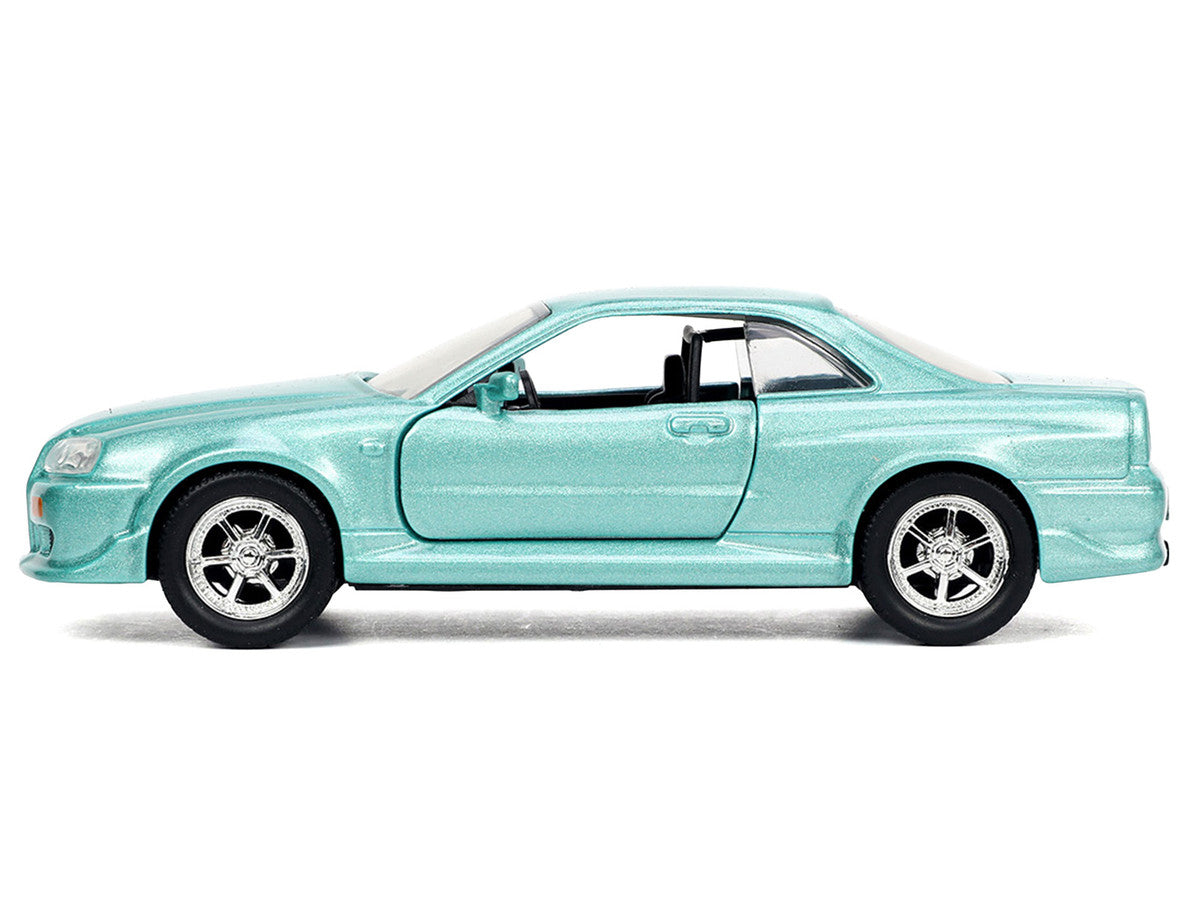 Brian's Nissan Skyline GT-R (BNR34) RHD (Right Hand Drive) Turquoise Metallic "Fast & Furious" Movie 1/32 Diecast Model Car by Jada by Jada
