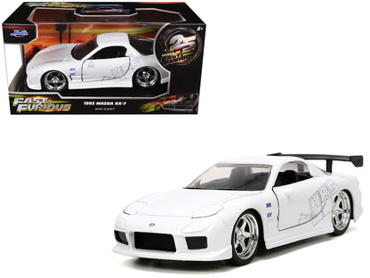 1993 Mazda RX-7 "HKS" White "The Fast and the Furious" (2001) Movie "25 Years of Fast & Furious" Series 1/32 Diecast Model Car by Jada by Jada