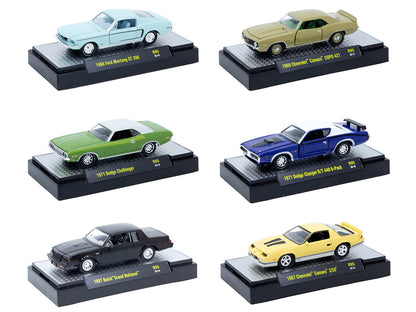 "Auto Meets" Set of 6 Cars IN DISPLAY CASES Release 95 Limited Edition 1/64 Diecast Model Cars by M2 Machines by M2