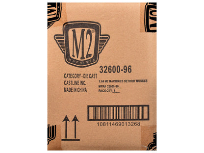 "Auto Meets" Set of 6 Cars IN DISPLAY CASES Release 96 Limited Edition 1/64 Diecast Model Cars by M2 Machines by M2