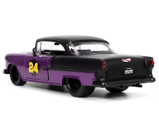 1955 Chevrolet Bel Air #24 Purple Metallic and Matt Black "Bigtime Muscle" Series 1/24 Diecast Model Car by Jada by Jada