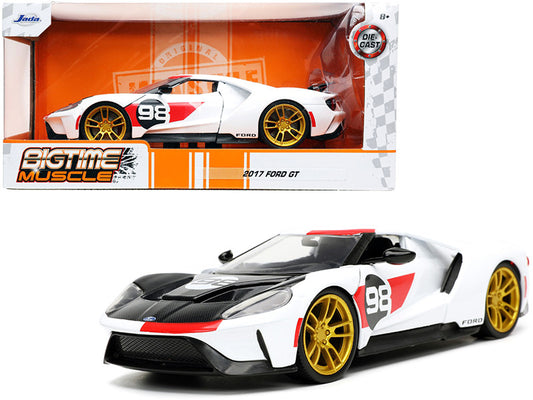 2021 Ford Gt #98 White "Heritage Edition" "Bigtime Muscle" Series 1/24 Diecast Model Car by Jada by Jada