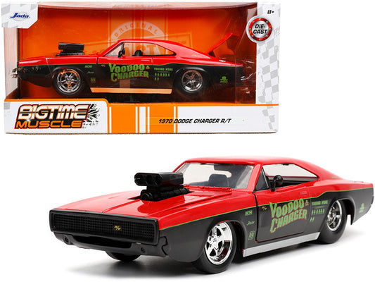 1970 Dodge Charger R/T "Voodoo Charger" Red and Black "Bigtime Muscle" Series 1/24 Diecast Model Car by Jada by Jada