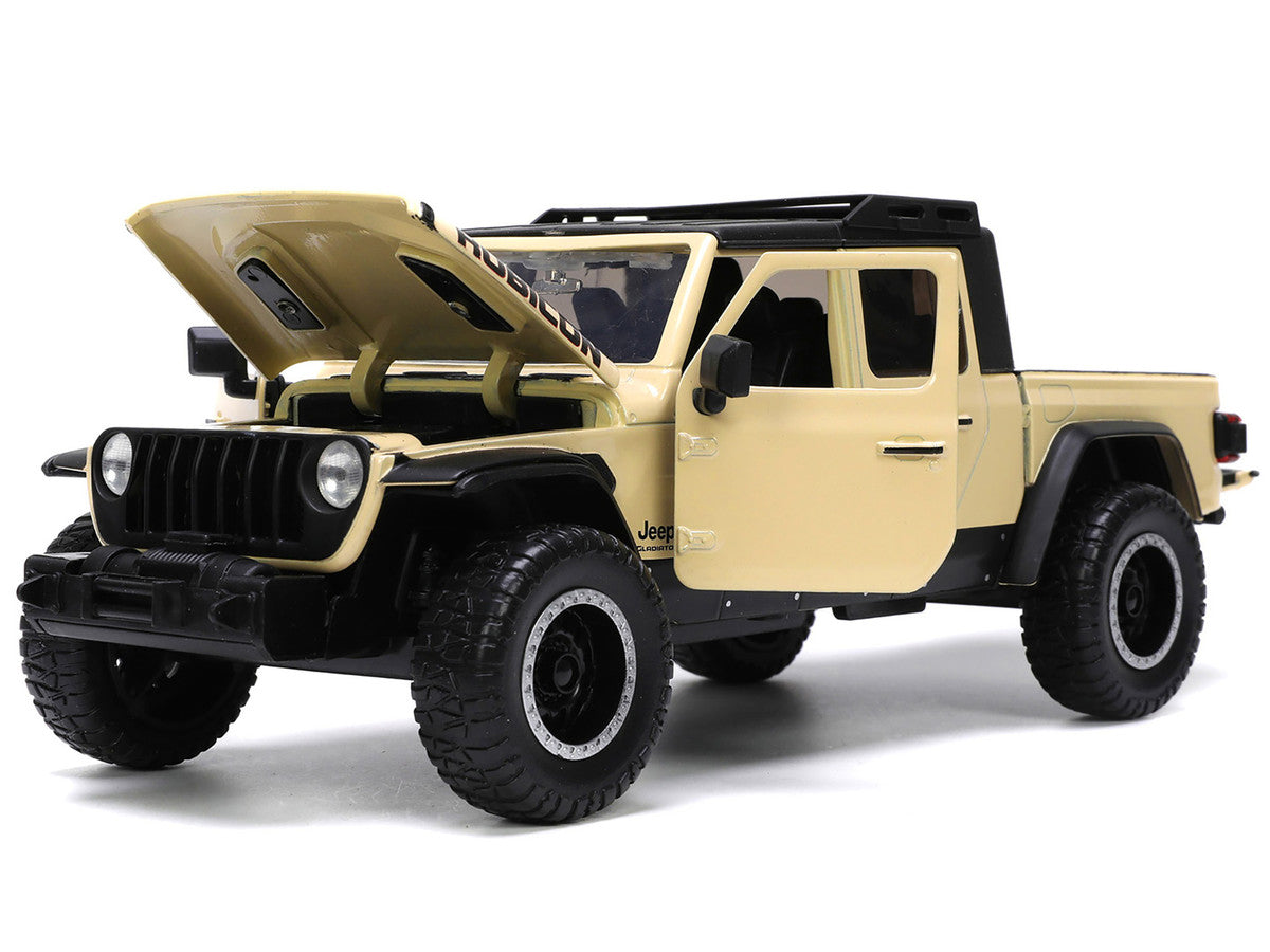 2020 Jeep Gladiator Rubicon Pickup Truck Cream with Roof Rack with Extra Wheels "Just Trucks" Series 1/24 Diecast Model Car by Jada by Jada