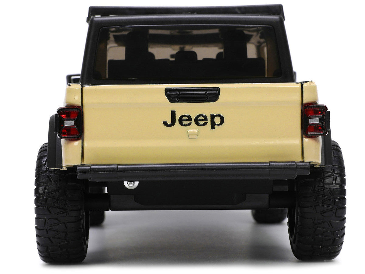 2020 Jeep Gladiator Rubicon Pickup Truck Cream with Roof Rack with Extra Wheels "Just Trucks" Series 1/24 Diecast Model Car by Jada by Jada