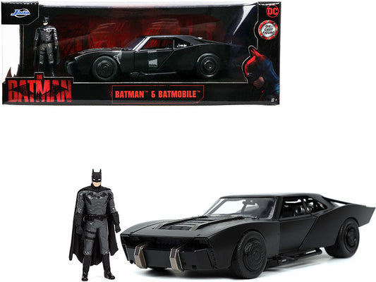 Batmobile Matt Black with Batman Diecast Figure "The Batman" (2022) Movie "DC Comics" 1/24 Diecast Model Car by Jada by Jada