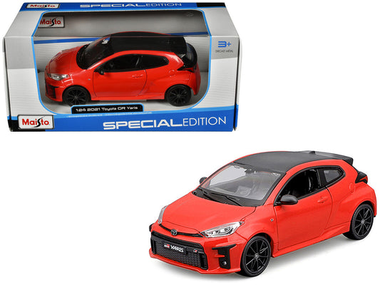 2021 Toyota GR Yaris Red with Carbon Top "Special Edition" Series 1/24 Diecast Model Car by Maisto by Maisto