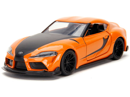 Han's Mazda RX-7 Orange Metallic and Matt Black and Toyota GR Supra Orange Metallic with Black Hood Set of 2 pieces "Fast & Furious" Series 1/32 Diecast Model Cars by Jada by Jada