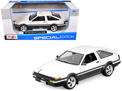 Toyota Sprinter Trueno AE86 RHD (Right Hand Drive) White with Black Stripes "Special Edition" Series 1/24 Diecast Model Car by Maisto by Maisto