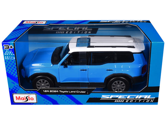 2024 Toyota Land Cruiser Blue with White Top "Special Edition" Series 1/24 Diecast Model Car by Maisto by Maisto