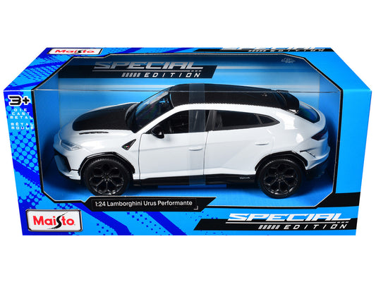 Lamborghini Urus Performante White Metallic with Carbon Hood and Top "Special Edition" Series 1/24 Diecast Model Car by Maisto by Maisto