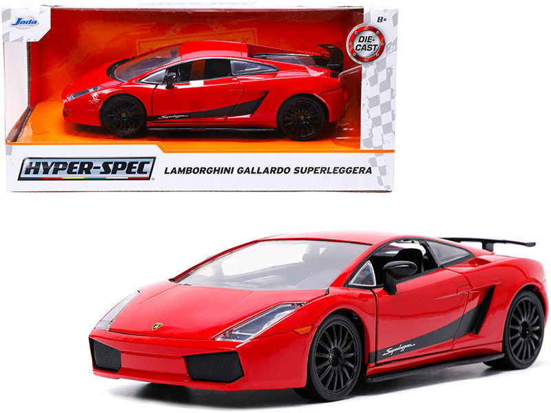 Lamborghini Gallardo Superleggera Red with Black Stripes "Hyper-Spec" Series 1/24 Diecast Model Car by Jada by Jada