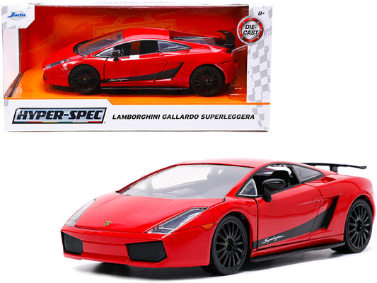 Lamborghini Gallardo Superleggera Red with Black Stripes "Hyper-Spec" Series 1/24 Diecast Model Car by Jada by Jada