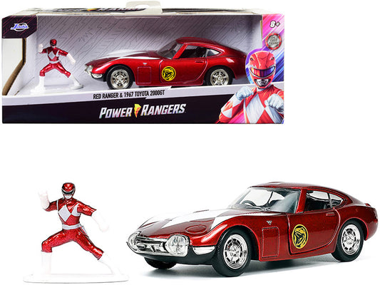 1967 Toyota 2000GT RHD (Right Hand Drive) Red Metallic and Red Ranger Diecast Figurine "Power Rangers" "Hollywood Rides" Series 1/32 Diecast Model Car by Jada by Jada
