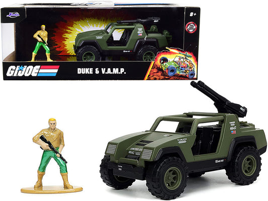 V.A.M.P. Olive Green and Duke Diecast Figurine "G.I. Joe" "Hollywood Rides" Series 1/32 Diecast Model Car by Jada by Jada