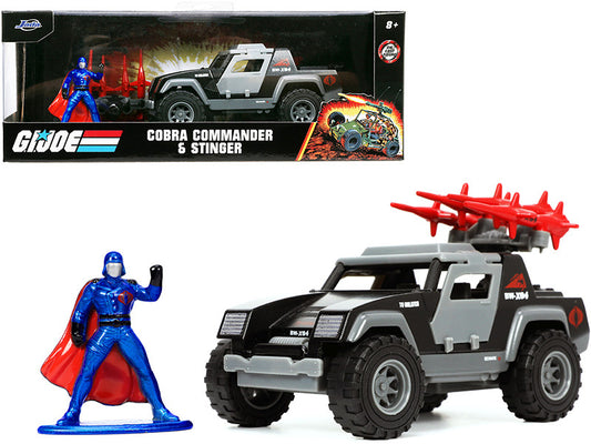 Stinger with Missile Launcher and Cobra Commander Diecast Figurine "G.I. Joe" "Hollywood Rides" Series 1/32 Diecast Model Car by Jada by Jada
