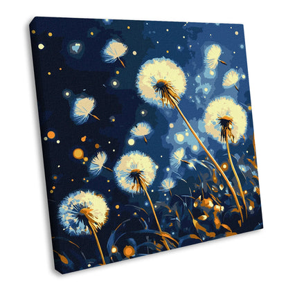 Flying Dandelions in the Evening Sky Painting by Numbers Kit by Ideyka KHO3314