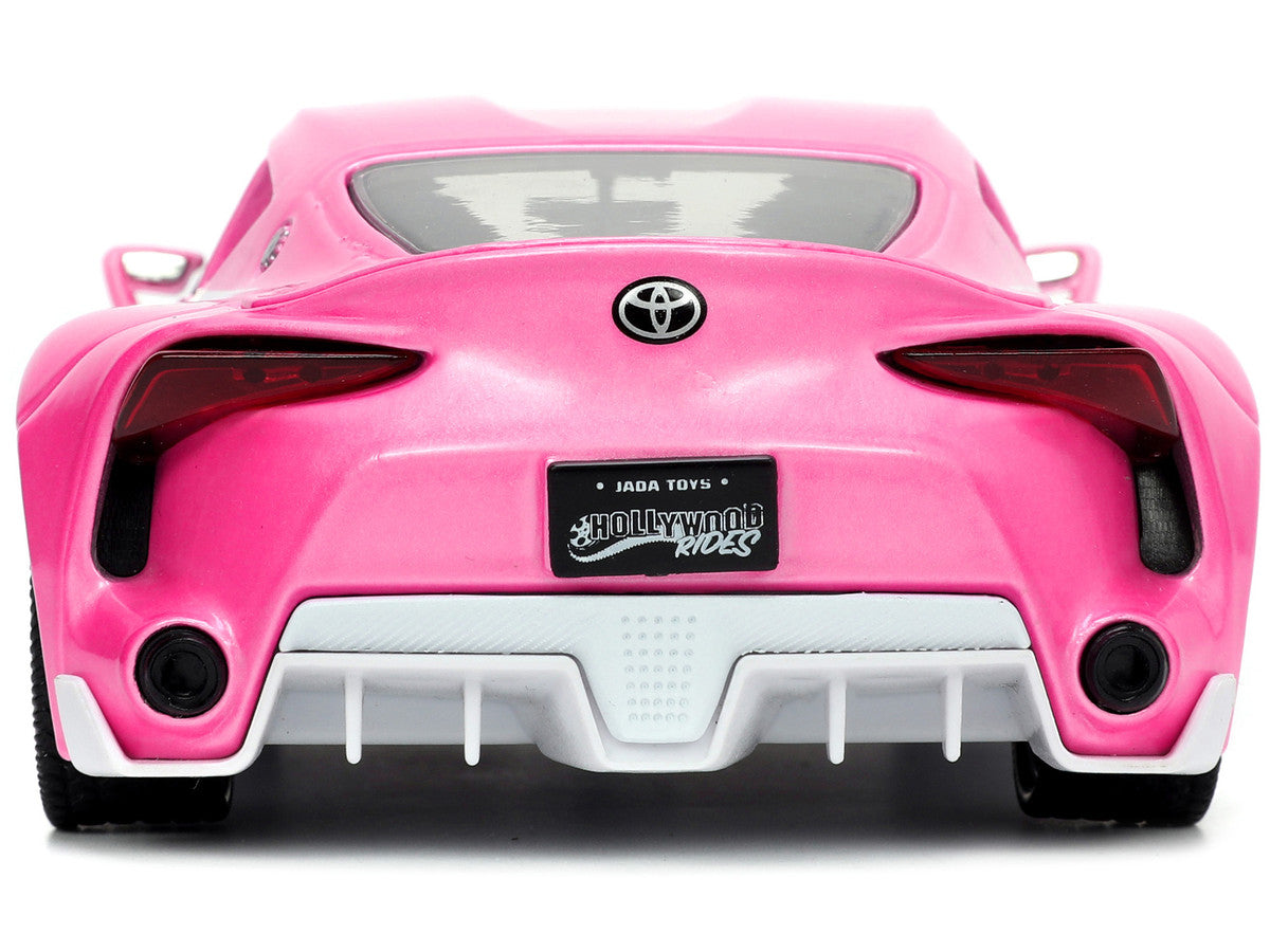 Toyota FT-1 Concept Pink Metallic and Pink Ranger Diecast Figurine "Power Rangers" "Hollywood Rides" Series 1/24 Diecast Model Car by Jada by Jada