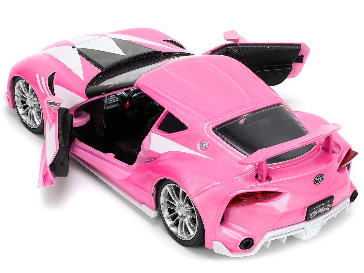 Toyota FT-1 Concept Pink Metallic and Pink Ranger Diecast Figurine "Power Rangers" "Hollywood Rides" Series 1/24 Diecast Model Car by Jada by Jada