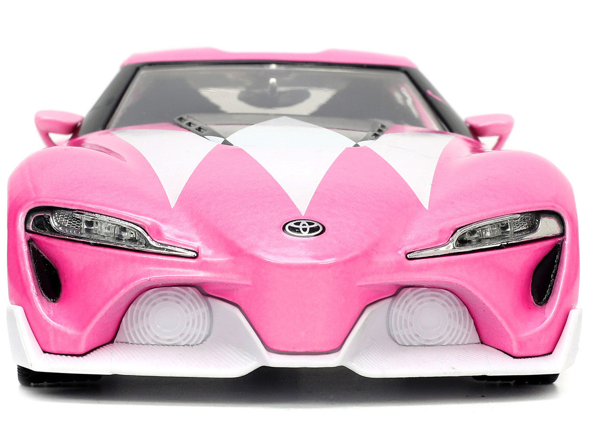 Toyota FT-1 Concept Pink Metallic and Pink Ranger Diecast Figurine "Power Rangers" "Hollywood Rides" Series 1/24 Diecast Model Car by Jada by Jada