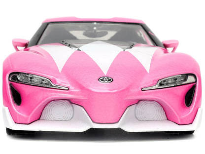 Toyota FT-1 Concept Pink Metallic and Pink Ranger Diecast Figurine "Power Rangers" "Hollywood Rides" Series 1/24 Diecast Model Car by Jada by Jada