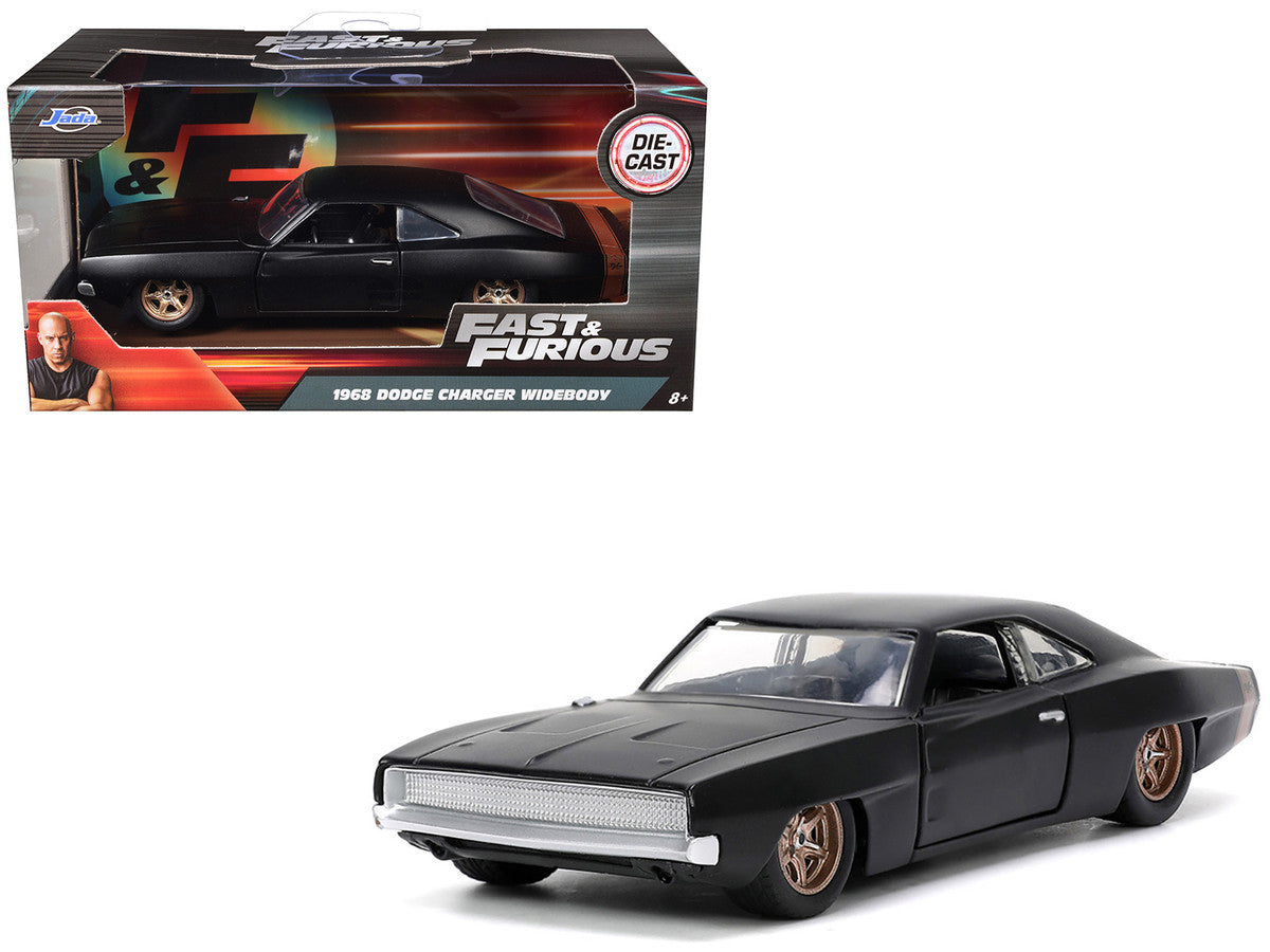 1968 Dodge Charger Widebody Matt Black with Bronze Tail Stripe "F9" (2021) Movie "Fast & Furious" Series 1/32 Diecast Model Car by Jada by Jada