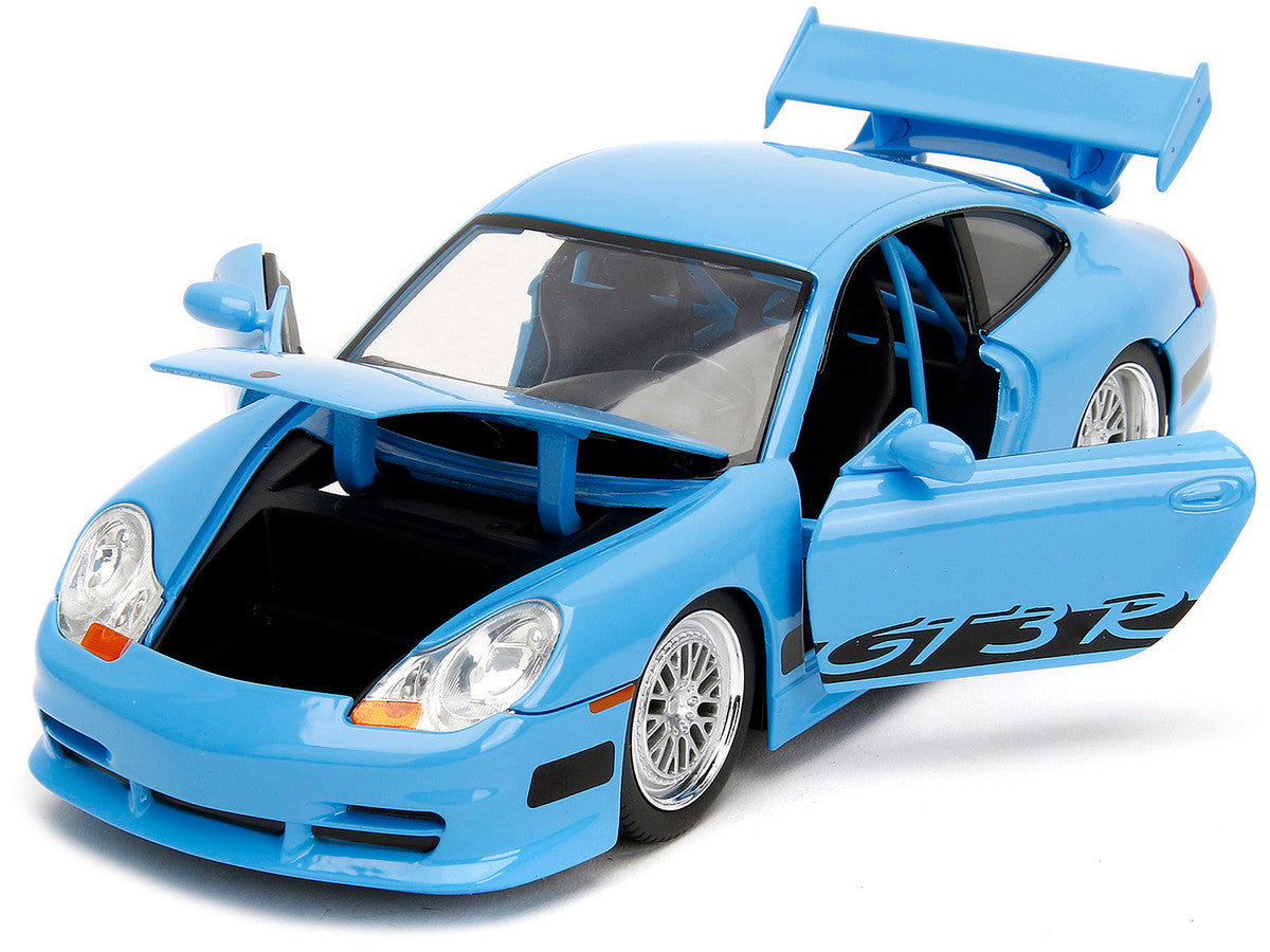 Porsche 911 GT3 RS Light Blue with Black Accents "Fast Five" (2011) Movie "25 Years of Fast & Furious" Series 1/24 Diecast Model Car by Jada by Jada