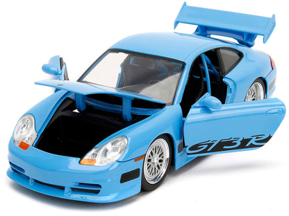 Porsche 911 GT3 RS Light Blue with Black Accents "Fast Five" (2011) Movie "25 Years of Fast & Furious" Series 1/24 Diecast Model Car by Jada by Jada