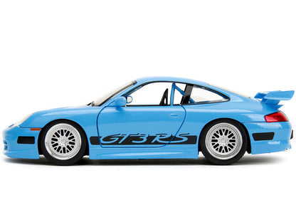 Porsche 911 GT3 RS Light Blue with Black Accents "Fast Five" (2011) Movie "25 Years of Fast & Furious" Series 1/24 Diecast Model Car by Jada by Jada