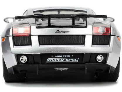 Lamborghini Gallardo Superleggera Silver Metallic with Yellow Stripes "Hyper-Spec" Series 1/24 Diecast Model Car by Jada by Jada