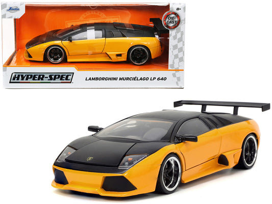 Lamborghini Murcielago LP 640 Yellow Metallic and Matt Black "Hyper-Spec" Series 1/24 Diecast Model Car by Jada by Jada