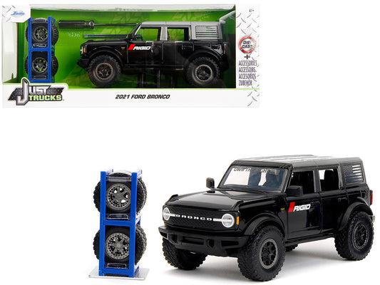 2021 Ford Bronco Badlands Black "Rigid" with Extra Wheels "Just Trucks" Series 1/24 Diecast Model Car by Jada by Jada