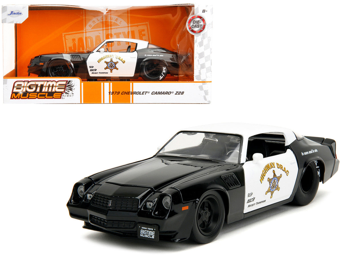1979 Chevrolet Camaro Z28 Police Black and White "Highway Drag" "Bigtime Muscle" Series 1/24 Diecast Model Car by Jada by Jada